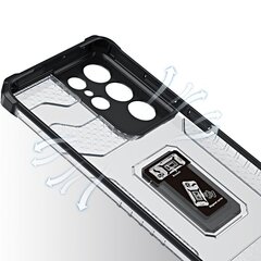 Telefoniümbris Crystal Ring Case tough hybrid cover + magnetic holder for Samsung Galaxy S22 Ultra, must hind ja info | Telefoni kaaned, ümbrised | kaup24.ee