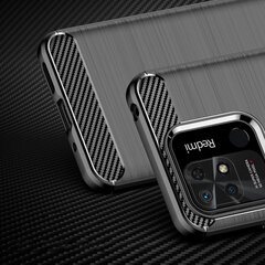 Telefoniümbris Carbon Case Flexible Cover Sleeve for Xiaomi Redmi 10C, must hind ja info | Telefoni kaaned, ümbrised | kaup24.ee