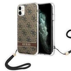 Guess GUOHCN61H4STW iPhone 11 brązowy/brown hardcase 4G Print Strap цена и информация | Чехлы для телефонов | kaup24.ee