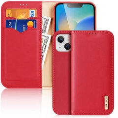 Telefoniümbris Dux Ducis Hivo Leather Flip Cover Genuine Leather Wallet for Cards and Documents iPhone 14 Plus, punane hind ja info | Telefoni kaaned, ümbrised | kaup24.ee