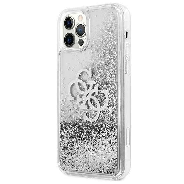 Telefoniümbris Guess iPhone 12 Pro Max 6,7" srebrny/silver hardcase 4G Big Liquid Glitter, hõbe hind ja info | Telefoni kaaned, ümbrised | kaup24.ee