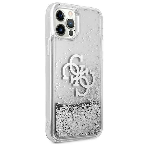 Telefoniümbris Guess iPhone 12 Pro Max 6,7" srebrny/silver hardcase 4G Big Liquid Glitter, hõbe hind ja info | Telefoni kaaned, ümbrised | kaup24.ee
