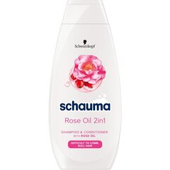 Šampoon palsamiga normaalsetele juustele Schauma Rose Oil 2in1 Shampoo and Conditioner, 400ml цена и информация | Шампуни | kaup24.ee