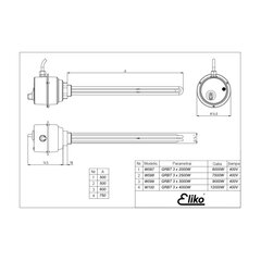 Elektriline küttekeha boileritele (boileritele) Eliko 12 kW, 400V hind ja info | Tarvikud kaminatele ja ahjudele | kaup24.ee