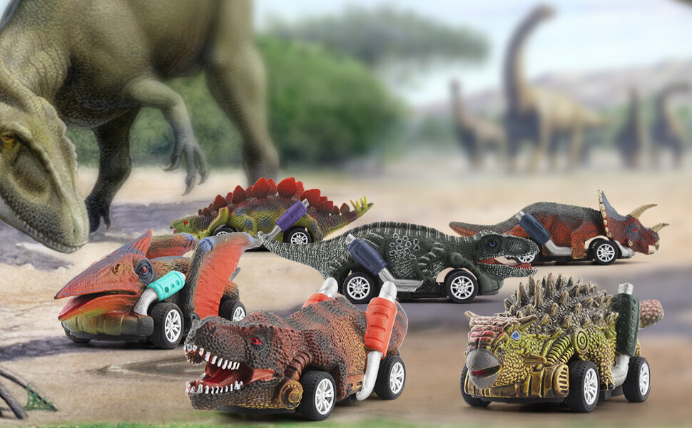 Autode komplekt - Dinosaur Truck Set hind ja info | Poiste mänguasjad | kaup24.ee