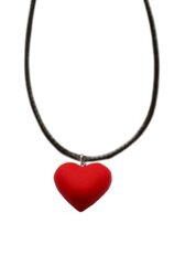 Ожерелье с подвеской в ​​виде сердца и плетеным черным кожаным шнурком с застежкой регулируемой длины. цена и информация | Украшения на шею | kaup24.ee