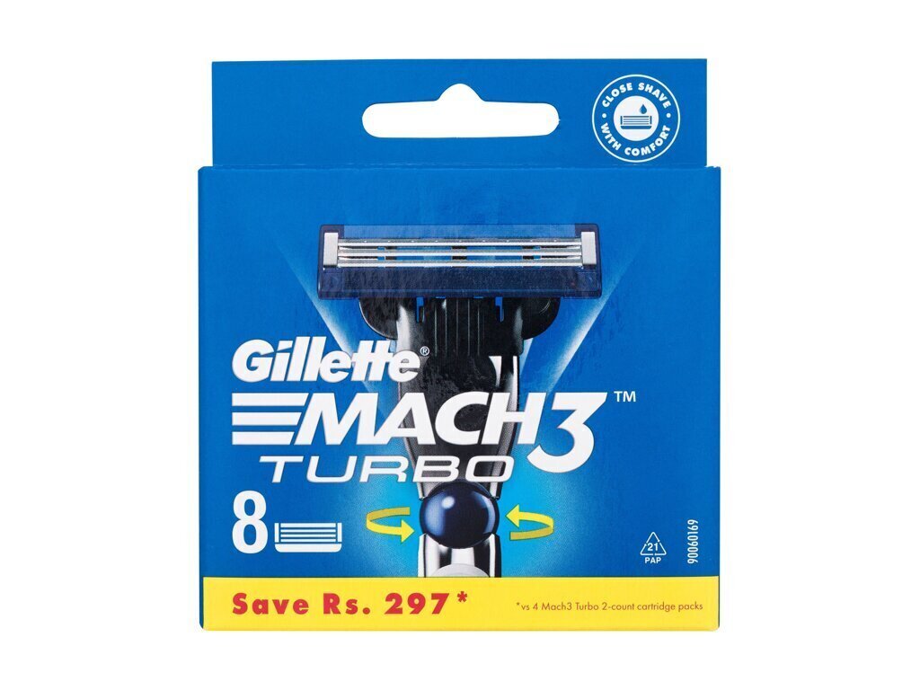 Raseerimispead Gillette Mach 3 Turbo, 8 tk hind ja info | Raseerimisvahendid | kaup24.ee