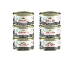 Almo Nature HFC Jelly, для кошек, тунец с кальмарами в желе, 6x70г цена и информация | Кошачьи консервы | kaup24.ee