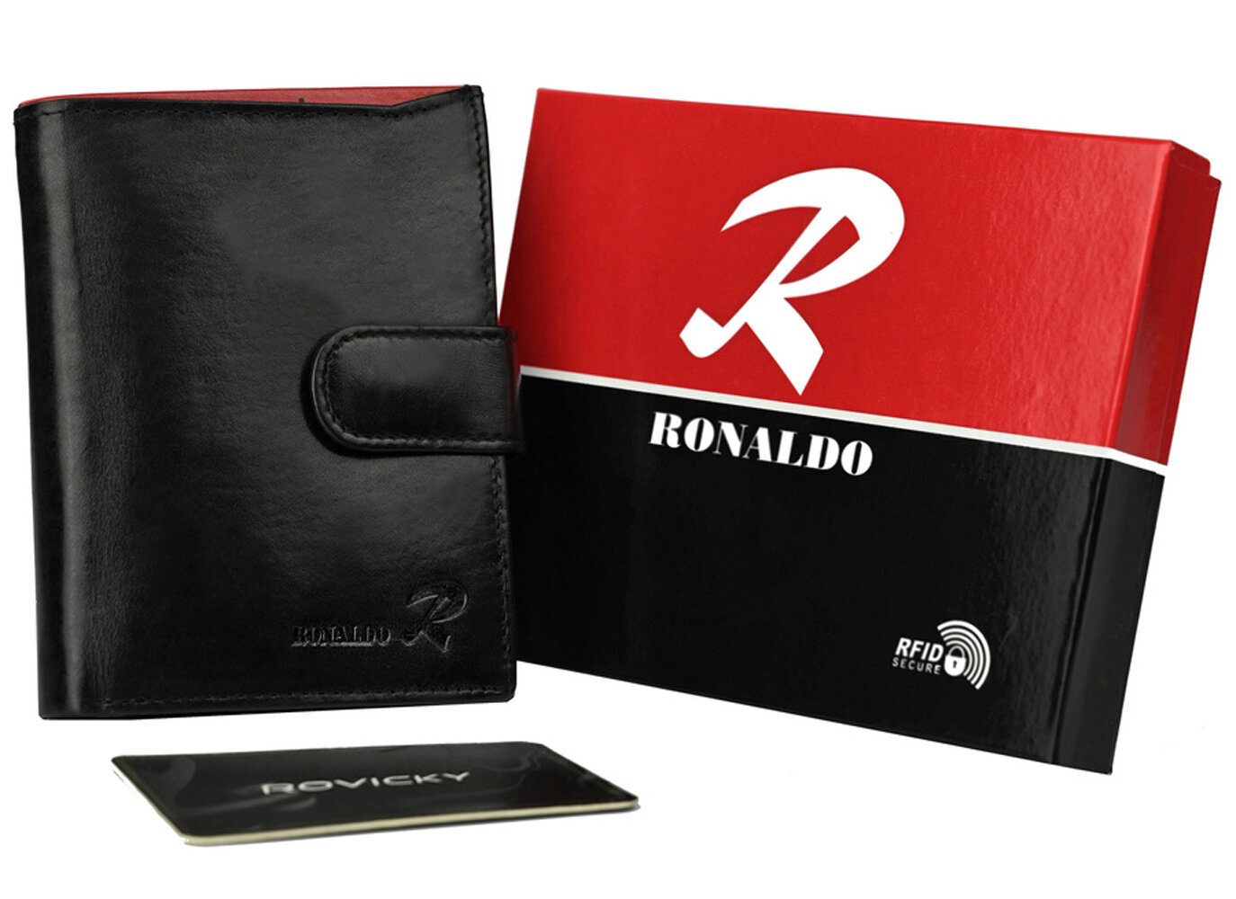 Meeste naturaalsest nahast rahakott Ronaldo, must hind ja info | Meeste rahakotid | kaup24.ee