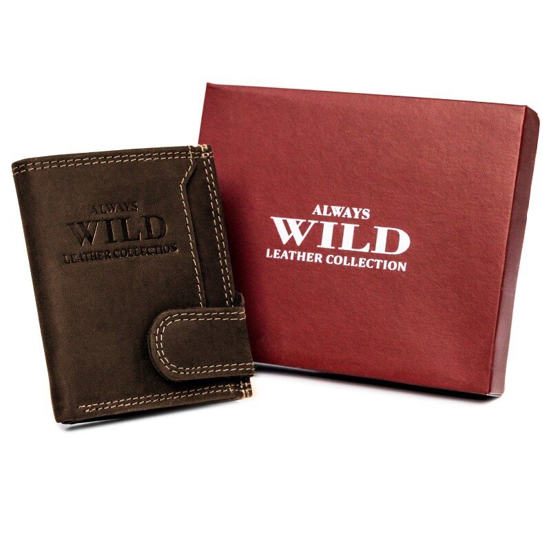 Meeste naturaalsest nahast rahakott Always Wild, pruun цена и информация | Meeste rahakotid | kaup24.ee