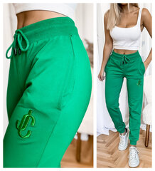 Naiste puuvillased vabaajapüksid Newa, roheline hind ja info | Naiste püksid | kaup24.ee