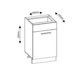 Komplekt Kapp Greta 50+valamu 50x50+köögisegisti hind ja info | Köögikapid | kaup24.ee