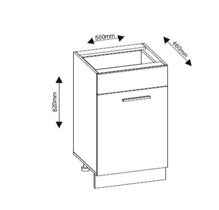 Komplekt Kapp Greta 50+valamu 50x50+köögisegisti hind ja info | Köögikapid | kaup24.ee