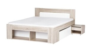 Кровать Milo 09 160x200 см, белая / коричневая цена и информация | Кровати | kaup24.ee