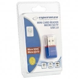 Kaardilugeja Esperanza MicroSD EA134B, sinine, USB 2.0 цена и информация | USB jagajad, adapterid | kaup24.ee