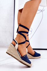 Espadrilles Wedge Openwork Navy Lettica 18155-H hind ja info | Naiste sandaalid | kaup24.ee