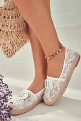 Naiste kaunistusega pitsist espadrillid White Summer Dream 19253-H цена и информация | Женские туфли | kaup24.ee