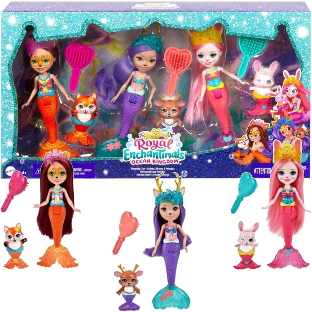 Mattel - Royal Enchantimals Ocean Kingdom Mermaid Crew Dolls hind ja info | Tüdrukute mänguasjad | kaup24.ee