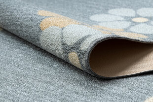 Rugsx ковровая дорожка с цветочками, серая, 100 см цена и информация | Ковры | kaup24.ee