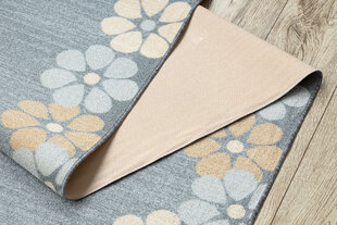 Rugsx ковровая дорожка с цветочками, серая, 100 см цена и информация | Ковры | kaup24.ee