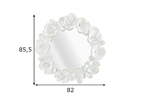 Seinapeegel Flower 82x85,5 cm, valge/kuldne hind ja info | Peeglid | kaup24.ee