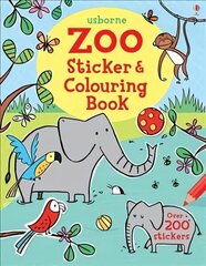 Zoo Sticker and Colouring Book hind ja info | Väikelaste raamatud | kaup24.ee