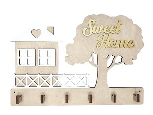 Деревянная ключница с домом и надписью на дереве "Sweet Home"  цена и информация | Детали интерьера | kaup24.ee