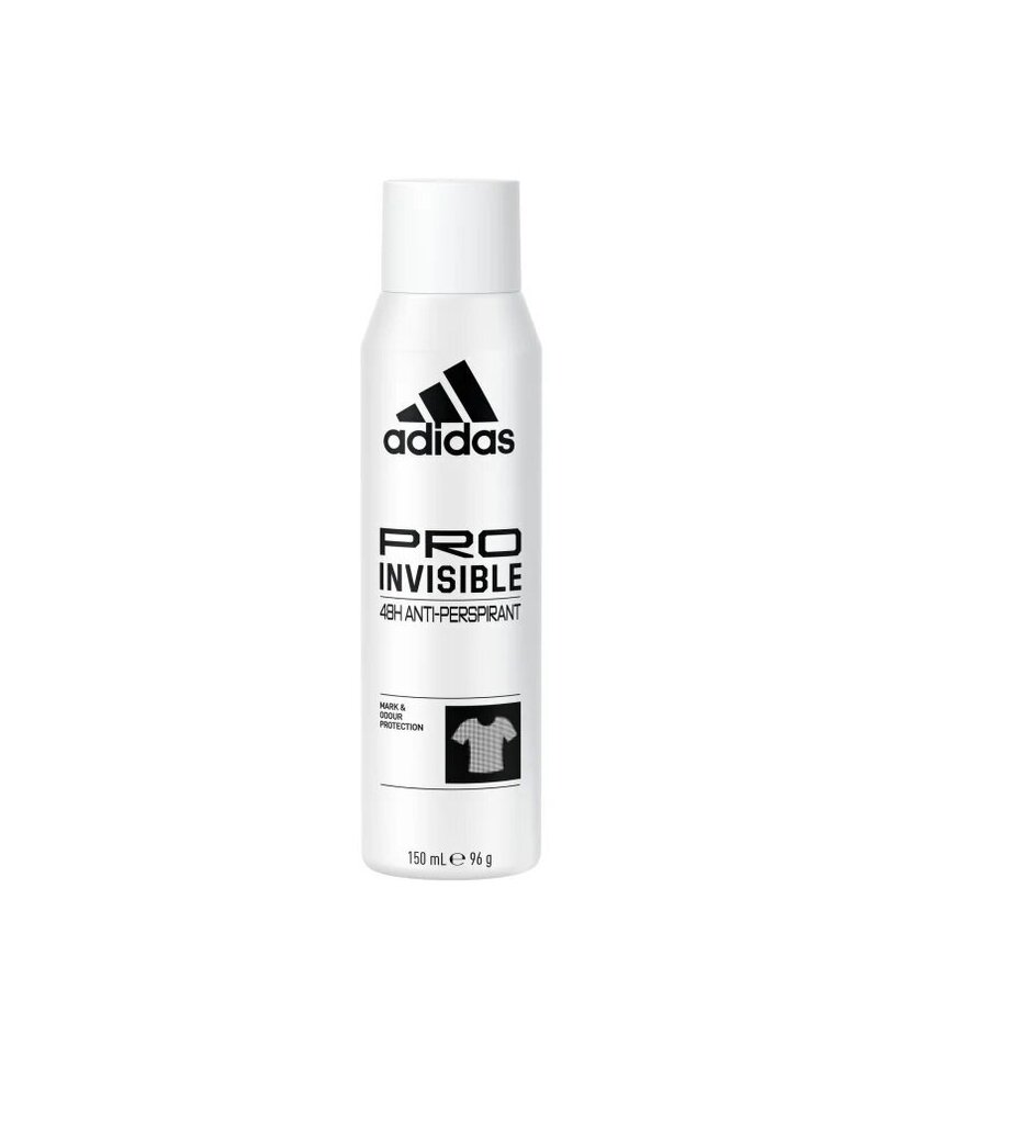 Spreideodorant Adidas Pro Invisible 48h naistele, 150 ml hind ja info | Deodorandid | kaup24.ee