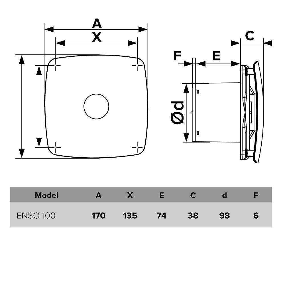 Vannitoa väljalaskeventilaator Vlano ENSO hind ja info | Vannitoa ventilaatorid | kaup24.ee