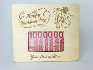Kingi puidust ümbrik rahatähtede jaoks pulmadeks “Miljon” hind ja info | Muud kingitused | kaup24.ee