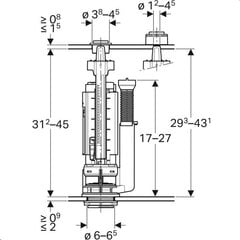 Универсальный механизм двойного слива унитаза Geberit Type 290, d40. 282.303.21.2 цена и информация | Детали для унитазов, биде | kaup24.ee