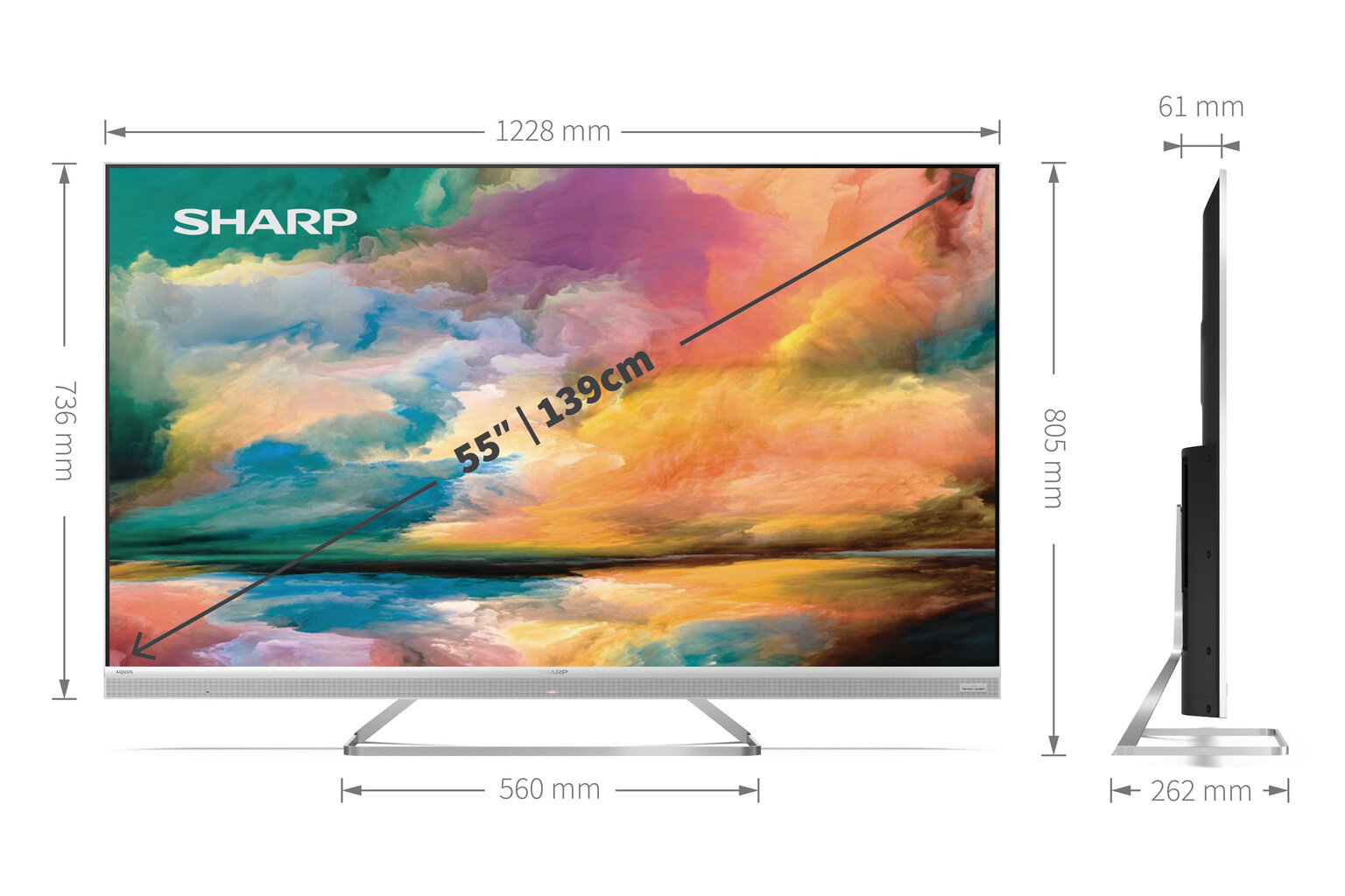 Sharp 55EQ4EA Quantum Dot 4K Ultra HD Smart Android TV цена и информация | Telerid | kaup24.ee