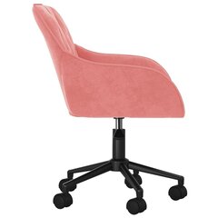 vidaXL pööratav kontoritool, roosa, samet цена и информация | Офисные кресла | kaup24.ee