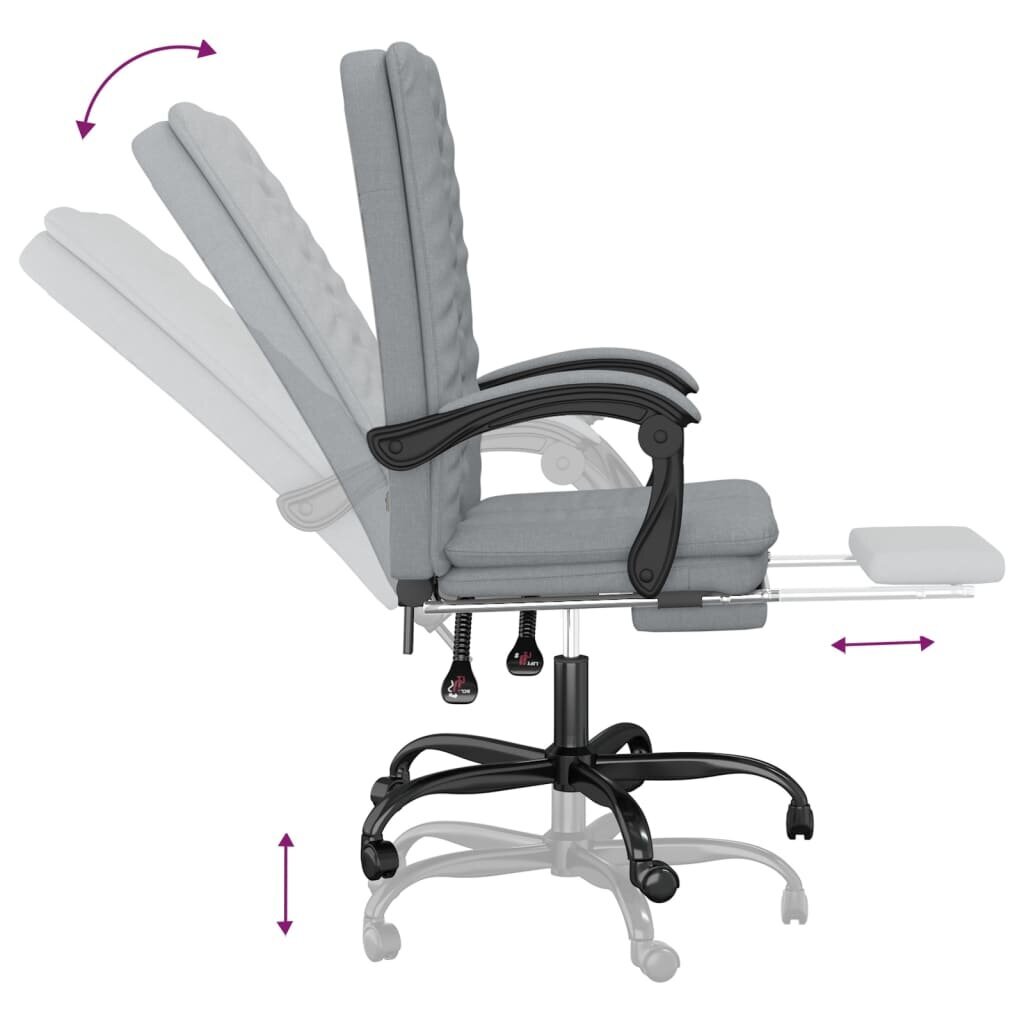 vidaXL reguleeritav kontoritool, helehall, kangas hind ja info | Kontoritoolid | kaup24.ee