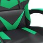 vidaXL pööratav mänguritool, must ja roheline, kunstnahk hind ja info | Kontoritoolid | kaup24.ee