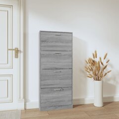 vidaXL jalatsikapp, hall Sonoma tamm, 59 x 17 x 150 cm, tehispuit цена и информация | Полки для обуви, банкетки | kaup24.ee