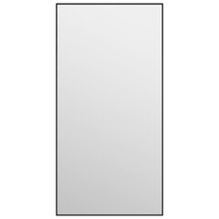 vidaXL uksepeegel, must, 40 x 80 cm, klaas ja alumiinium цена и информация | Зеркальца | kaup24.ee