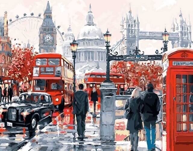 Teemantmosaiigi komplekt 40x50 cm. "London Street" цена и информация | Teemantmaalid, teemanttikandid | kaup24.ee