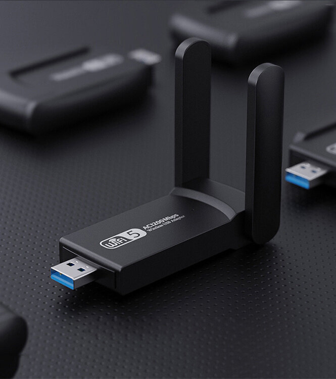 USB Wi-Fi adapter 1200MBps kahe wifi võrgukaart цена и информация | USB jagajad, adapterid | kaup24.ee