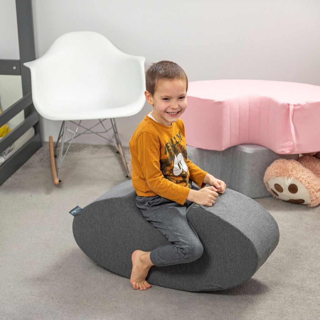 KiddyMoon Foam Soft Seesaw Rocker Ride-On Hopper Bean Bouncy Jumping mängimine lastele, Montessori mänguasi lastele valmistatud vahust sertifitseeritud, valmistatud ELis, tumehall hind ja info | Imikute mänguasjad | kaup24.ee