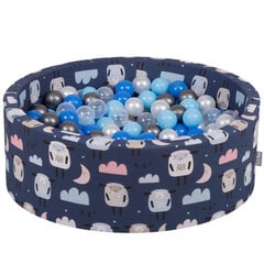 Мягкий круглый бассейн для мячей KiddyMoon 90x30 см/300 шаров ∅ 7 см, сделано в ЕС, синий: жемчужный/синий/серый цена и информация | Игрушки для малышей | kaup24.ee