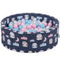 KiddyMoon beebi vahtpolster pallidega 90x30cm/200 palli ∅ 7cm / 2.75in Round Made in EU, lamba-sinine:babyblue/powderpink/pearl цена и информация | Imikute mänguasjad | kaup24.ee