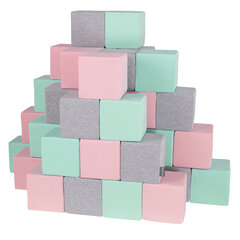 Мягкие блоки KiddyMoon, 48 шт., серые/розовые/зеленые цена и информация | Игрушки для малышей | kaup24.ee