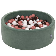 Шариковый бассейн KiddyMoon Velvet Ball Pool 90x30 см, 300 шаров, зеленый цена и информация | Игрушки для малышей | kaup24.ee