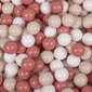 KiddyMoon pehme palliväljak ümmargune 90x30cm/300 palli ∅ 7cm / 2.75In lastele, Foam Velvet Ball Pool Baby Playballs, Made In The EU, metsaroheline:pastelbeež/salmon pink/valge hind ja info | Imikute mänguasjad | kaup24.ee