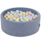 KiddyMoon pehme palliväljak ümmargune 90x30cm/200 palli ∅ 7cm / 2.75In lastele, Foam Velvet Ball Pool Baby Playballs, Made In The EU, jääsinine:pastelsinine/ pastelsinine/pastelsinine/pastelsinine/kol цена и информация | Imikute mänguasjad | kaup24.ee