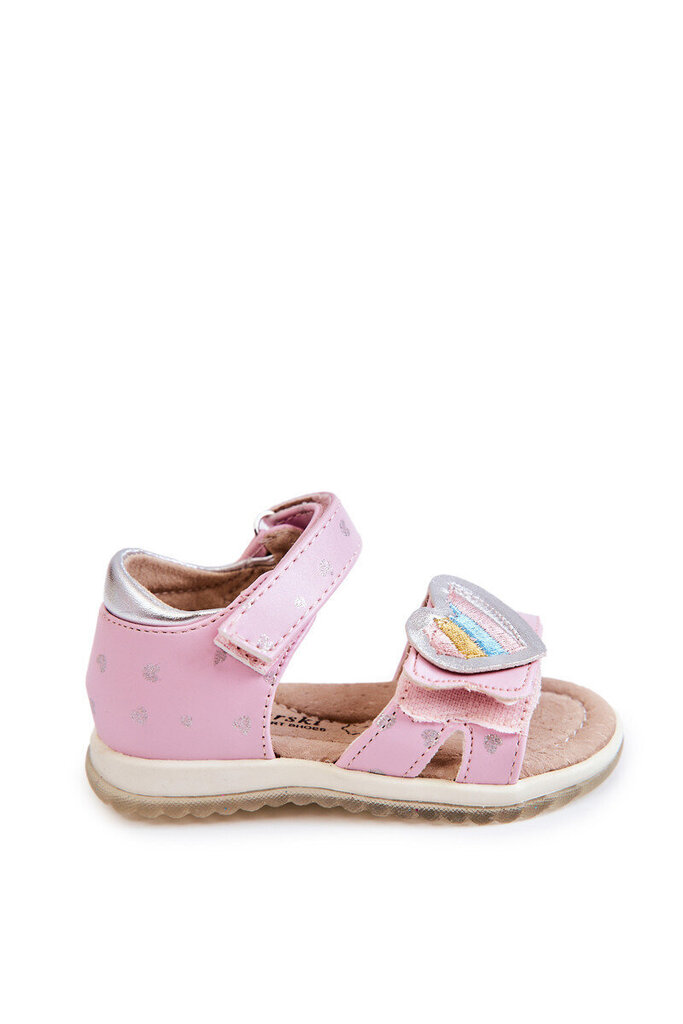 Laste südamega nahast sandaalid Pink Elianna 19376-98 цена и информация | Laste sandaalid | kaup24.ee
