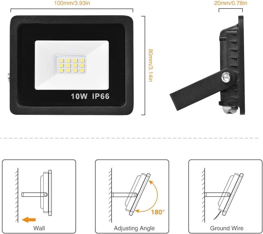 Bikuer LED prožektor, 10W, 700lm, 220V, 3000K hind ja info | Taskulambid, prožektorid | kaup24.ee