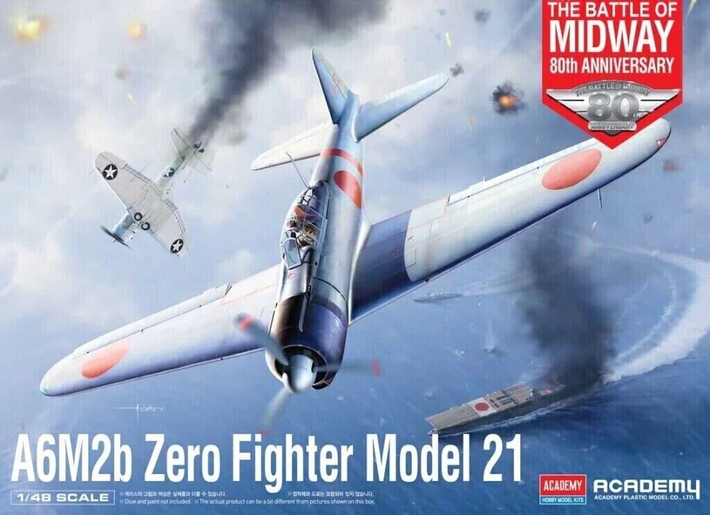 Liimitav mudel Academy Hobby 12352 A6M2b Zero Fighter Model 21 "Battle of Midway" 1/48 цена и информация | Liimitavad mudelid | kaup24.ee