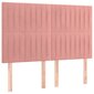 vidaXL voodiraam peatsiga, roosa, 140x200 cm, samet hind ja info | Voodid | kaup24.ee